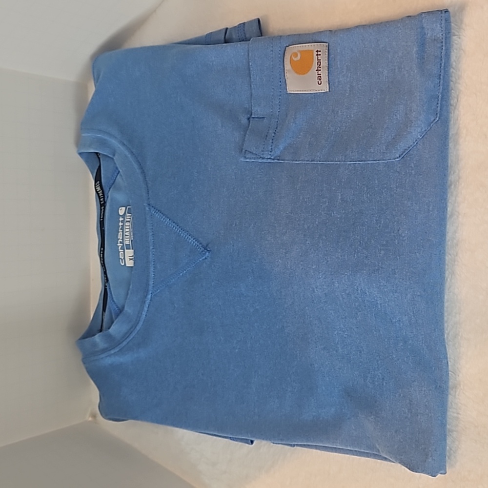 Carhartt Men's Blue Relax Fit Front Chest Pocket Short Sleeve Tee Sz Xl